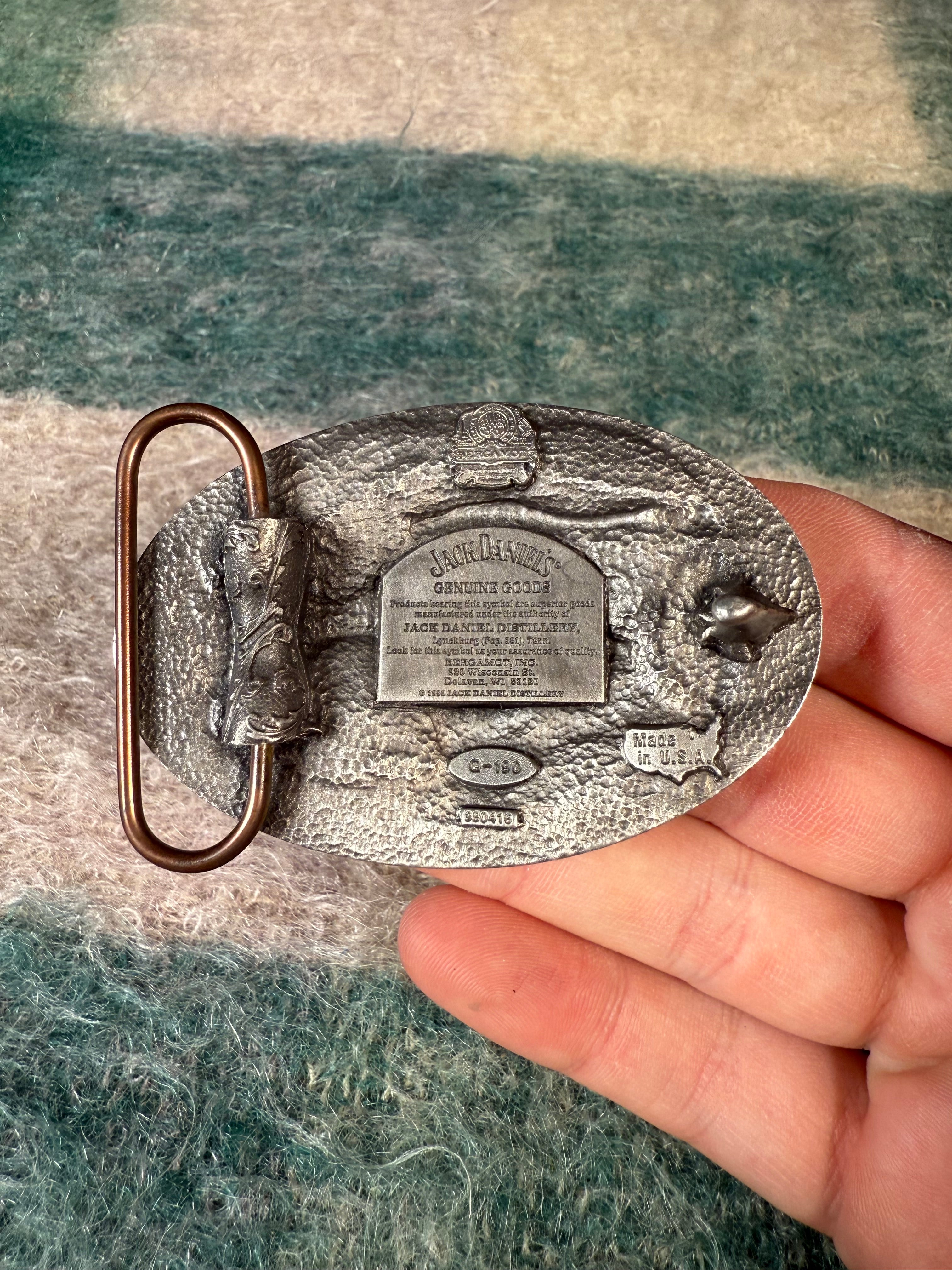 Vintage Jack Daniels Sippin Whiskey Belt Buckle