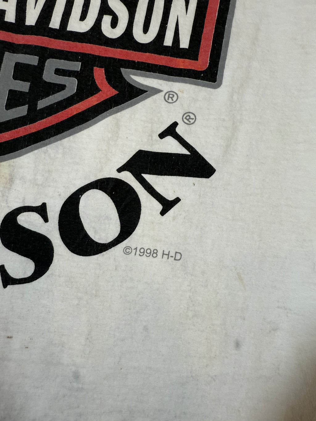 Vintage Distressed 1998 Harley Davidson Logo Tee (2XL)