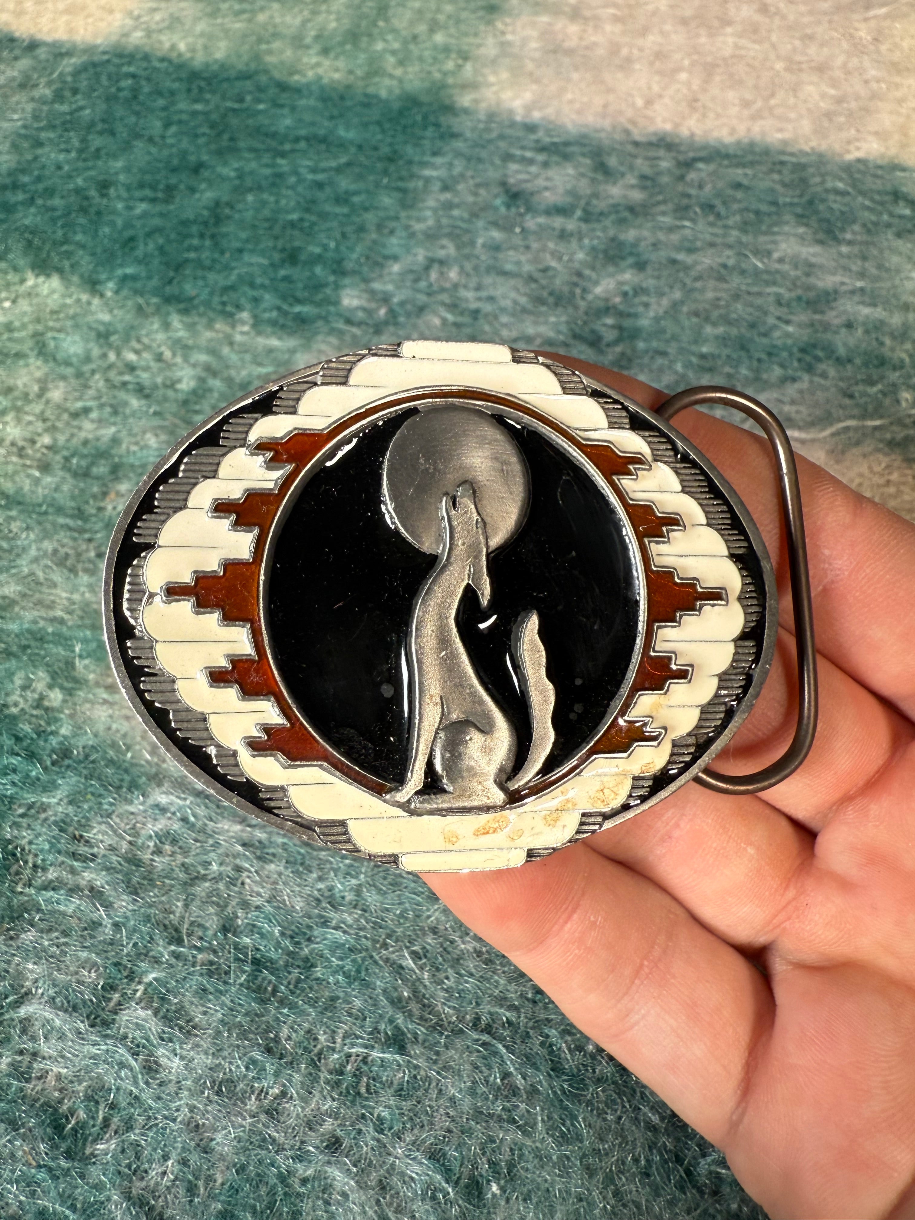 Vintage Howling Wolf Western Belt Buckle