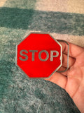 Vintage 2000s Stop Sign Belt Buckle