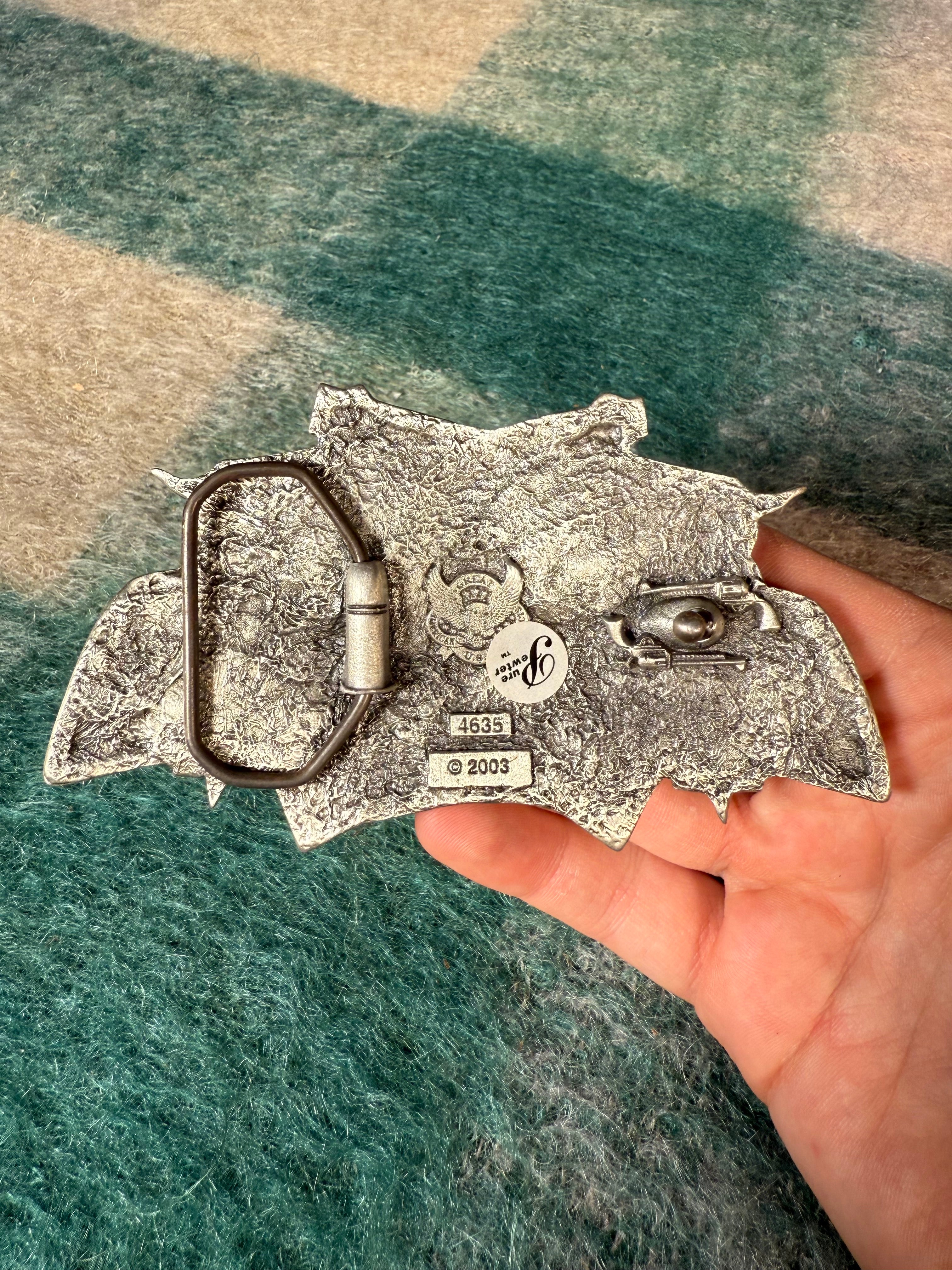 Vintage Guns and Playing Cards Large Belt Buckle