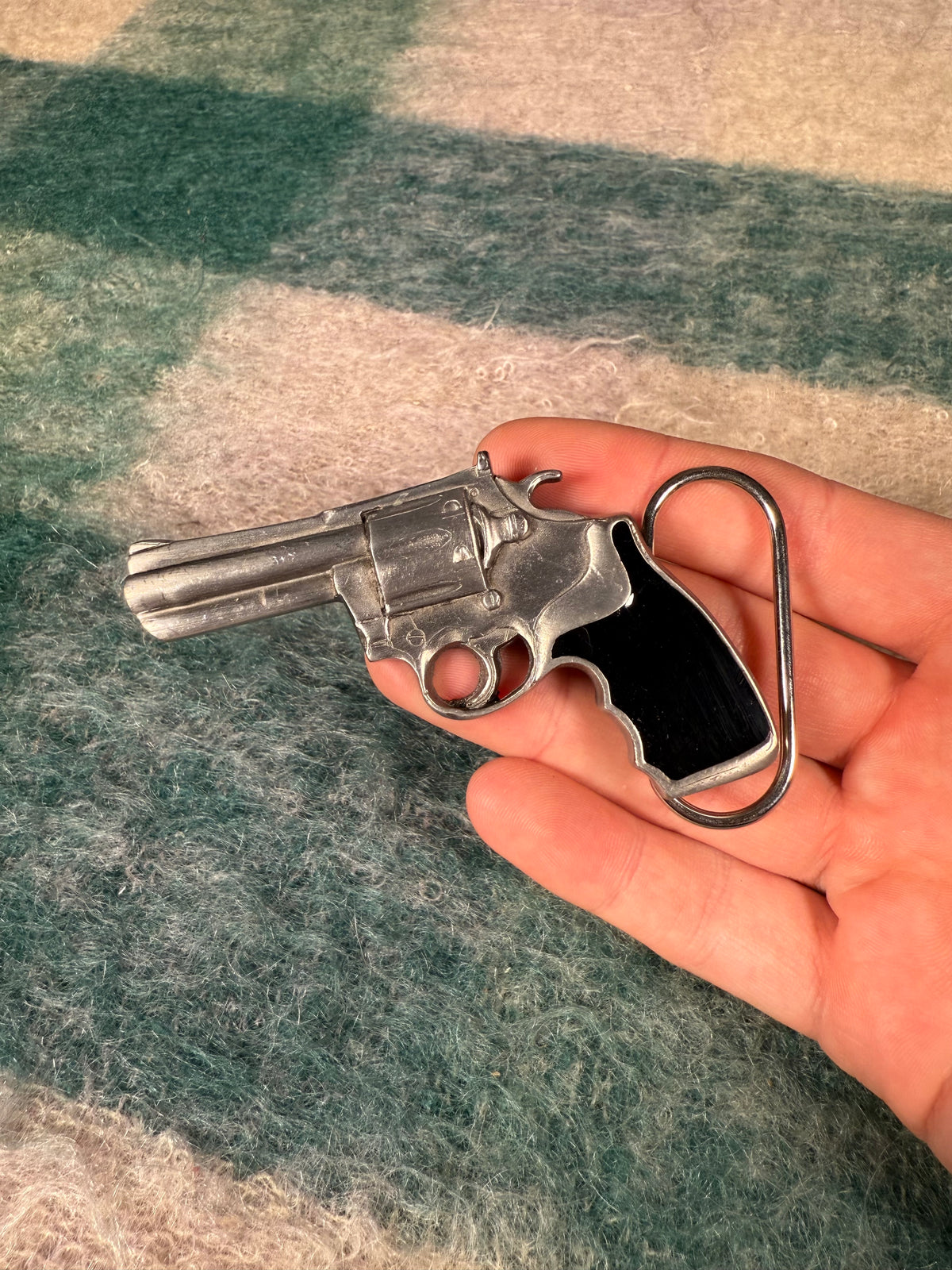 Vintage Black Revolver Belt Buckle