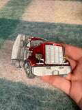Vintage Red Semi Truck Belt Buckle