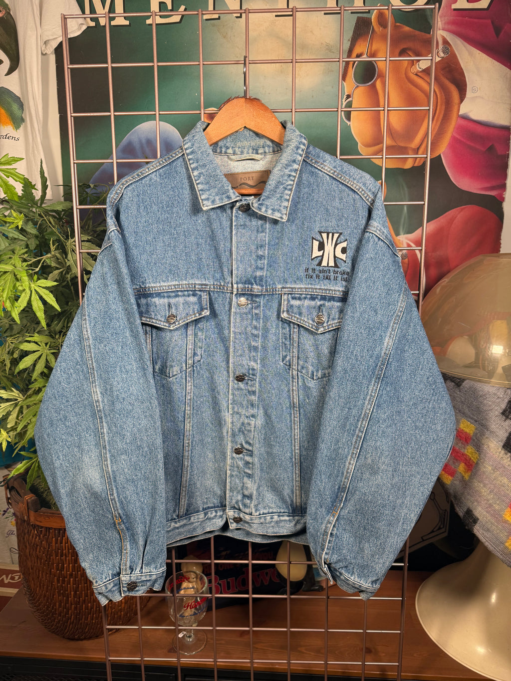Vintage Lockwood Choppers Embroidered Jean Jacket (XL)