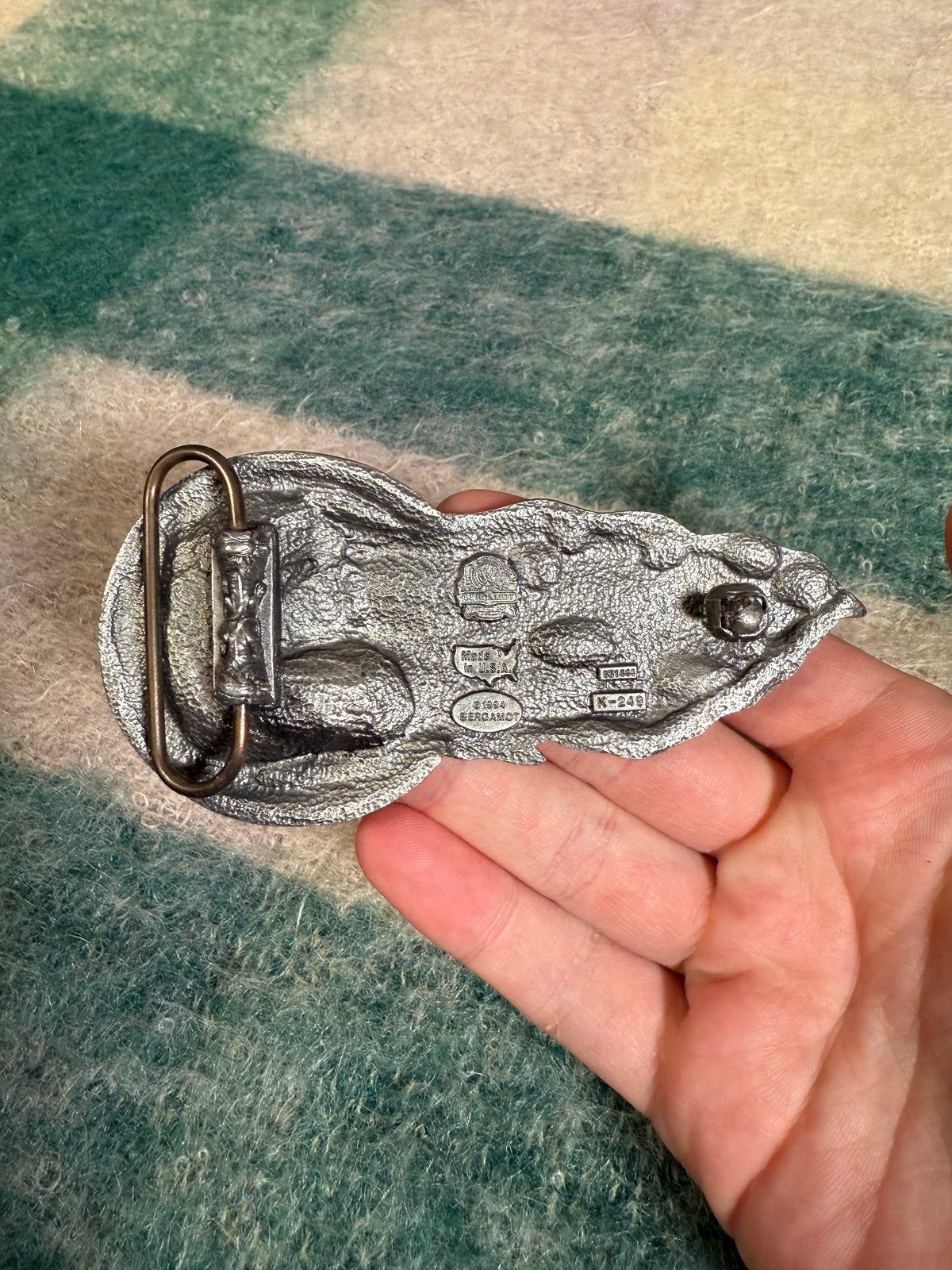 Vintage Flaming Skull Motorcycle Wheel Belt Buckle