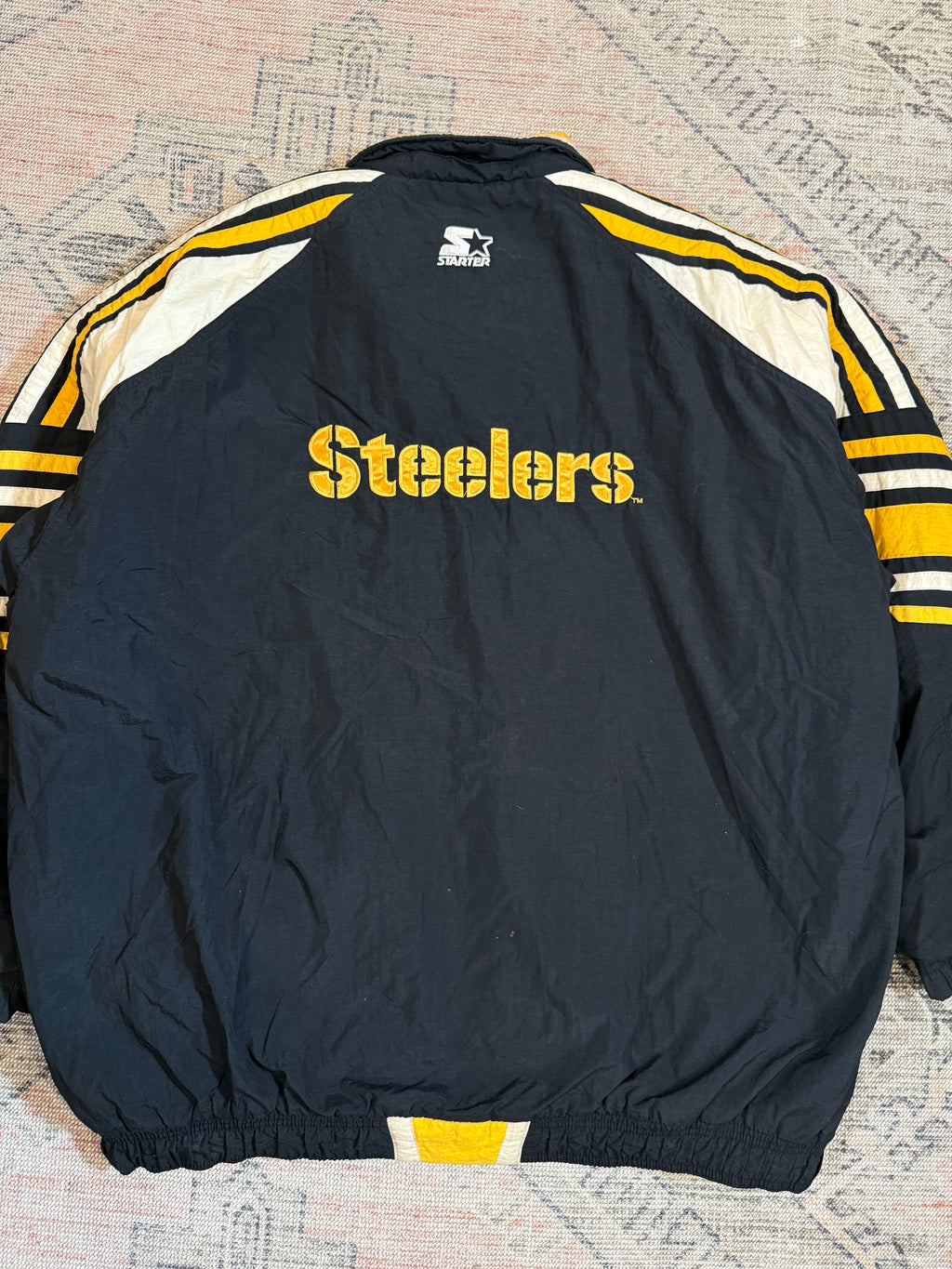 Vintage 90s Pittsburgh Steelers Starter Zip Up Puffy Jacket (2XL)