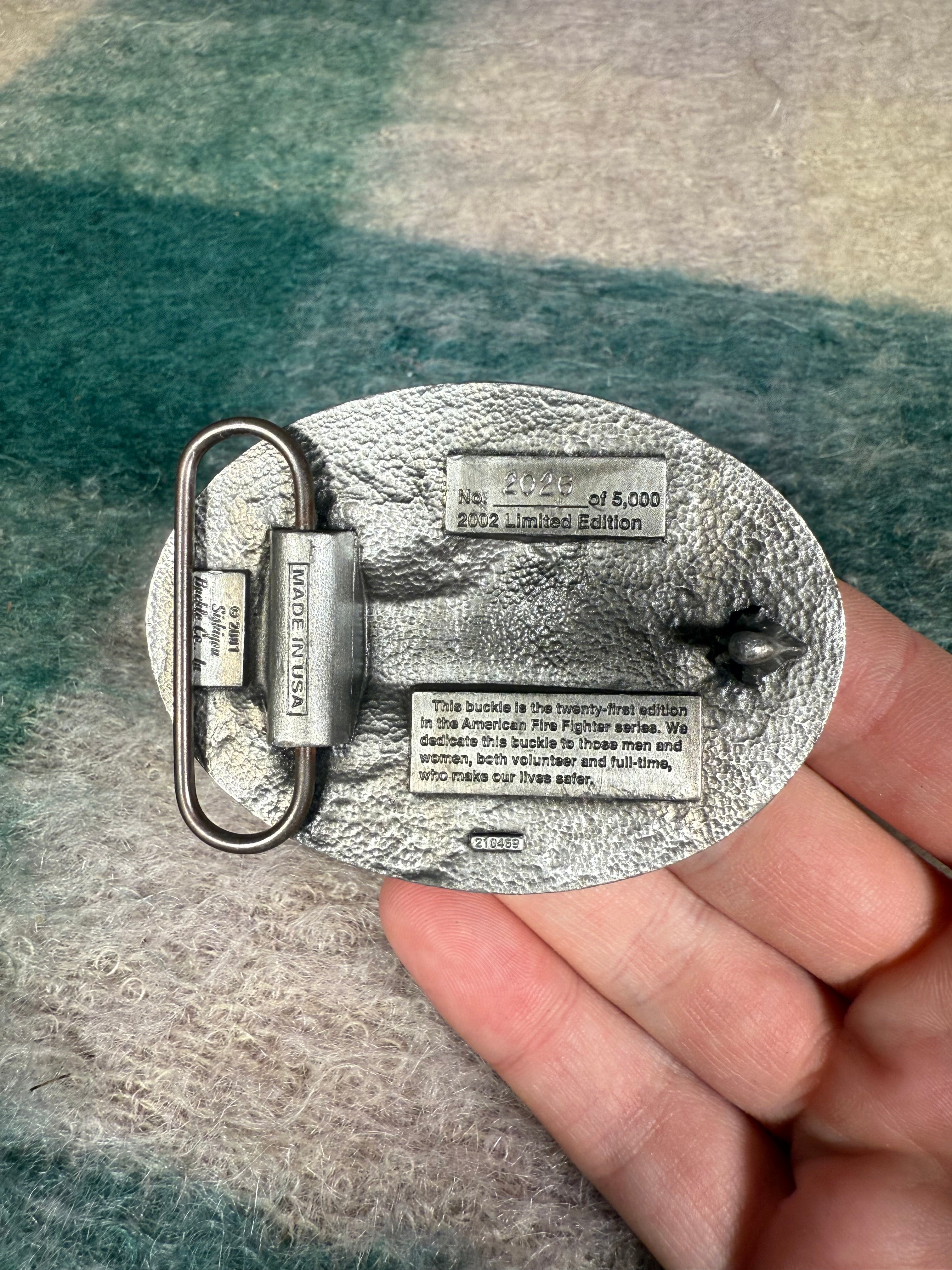Vintage 2002 American Firefighter Belt Buckle