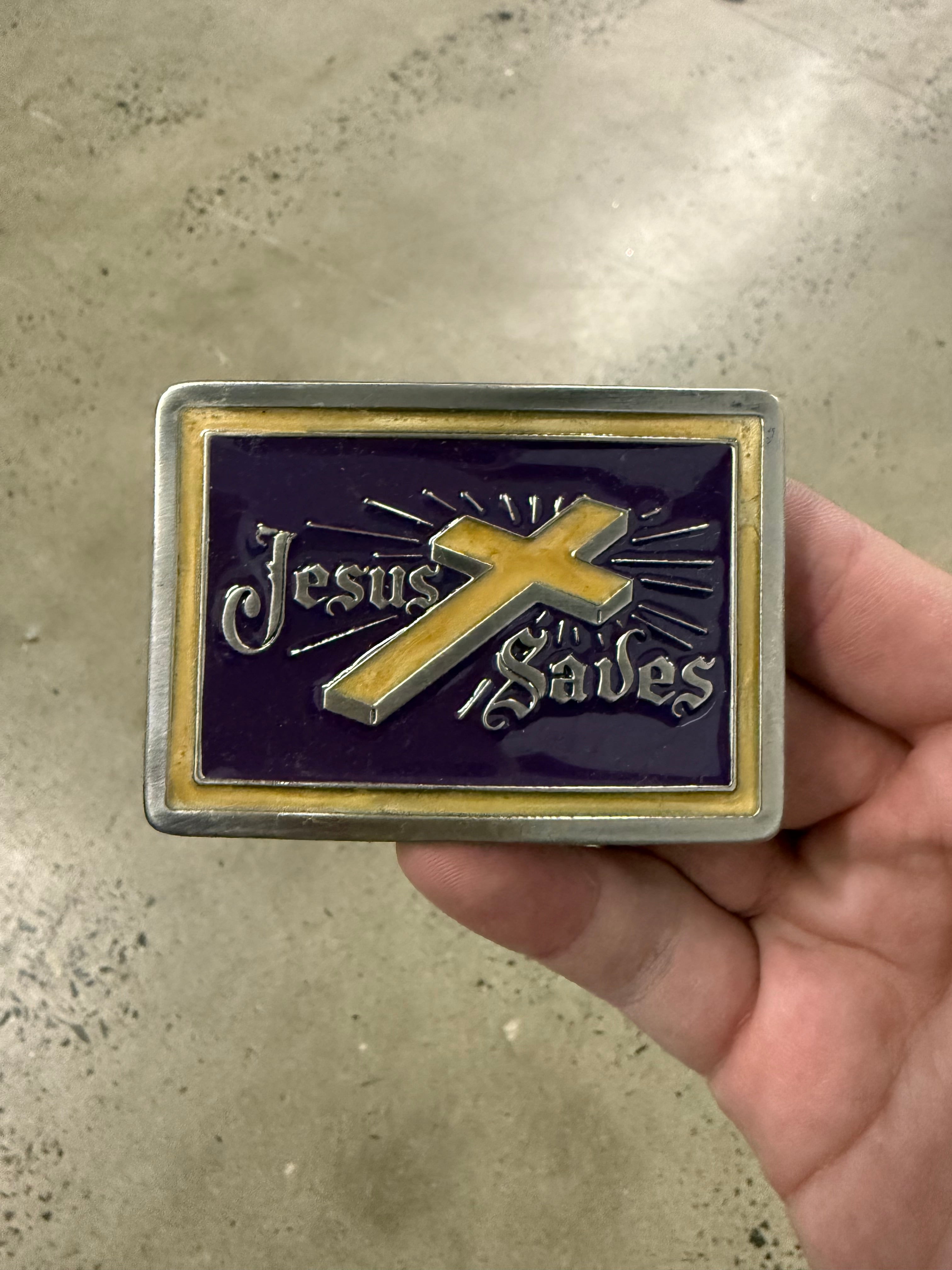 Vintage Jesus Saves Belt Buckle