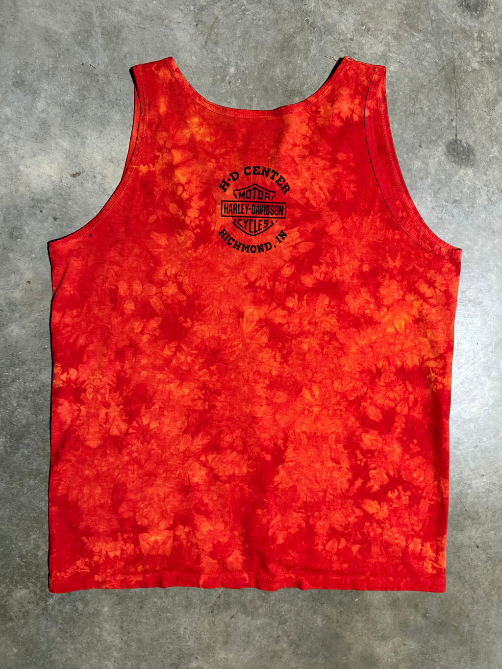 Vintage 2002 Harley Davidson Flames Tank Top (XL)