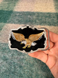 Vintage Flying Eagle Black Belt Buckle