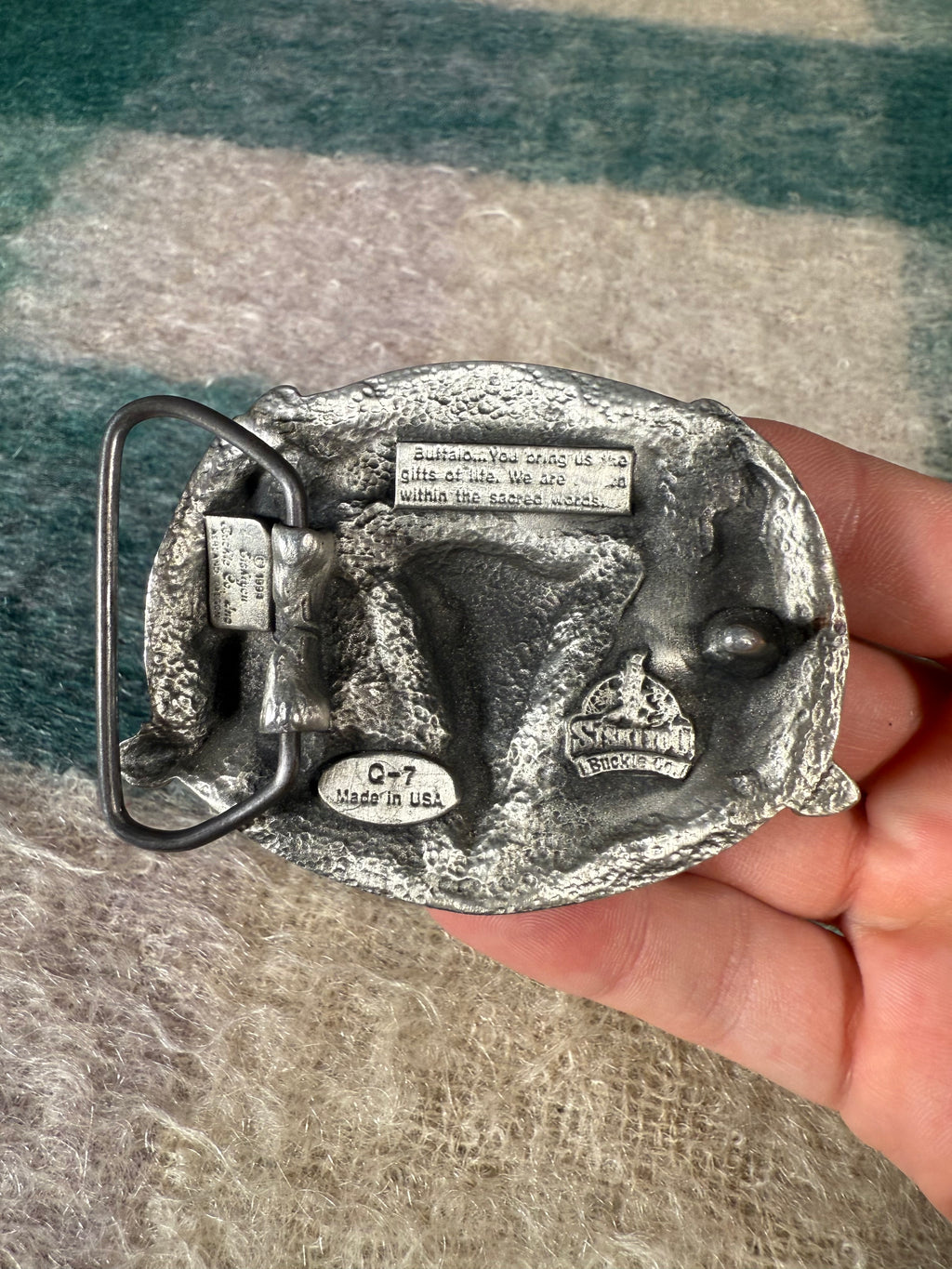 Vintage 1994 Cow Skull and Eagles Belt Buckle