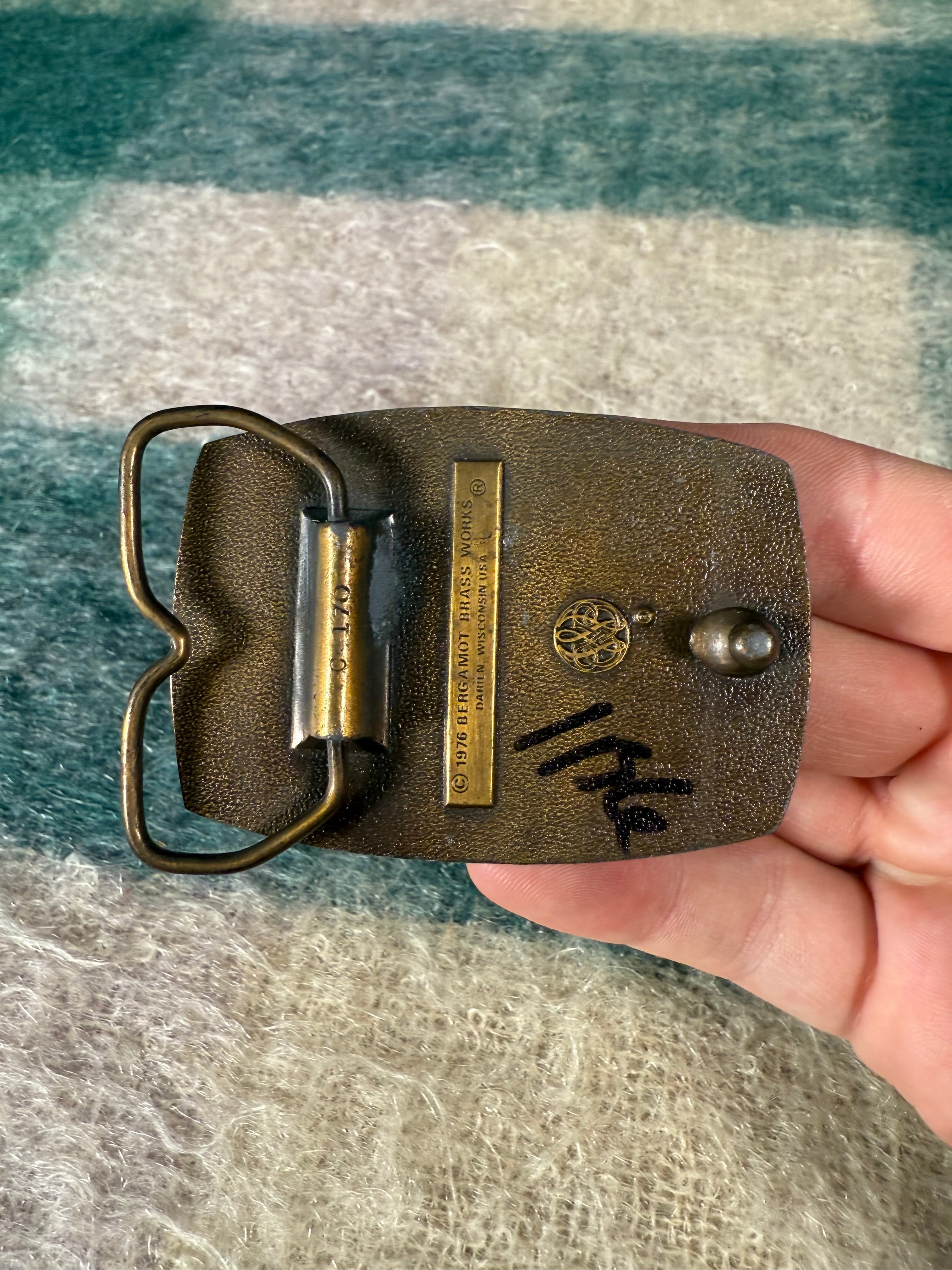 Vintage 1976 Strohs Beer Belt Buckle