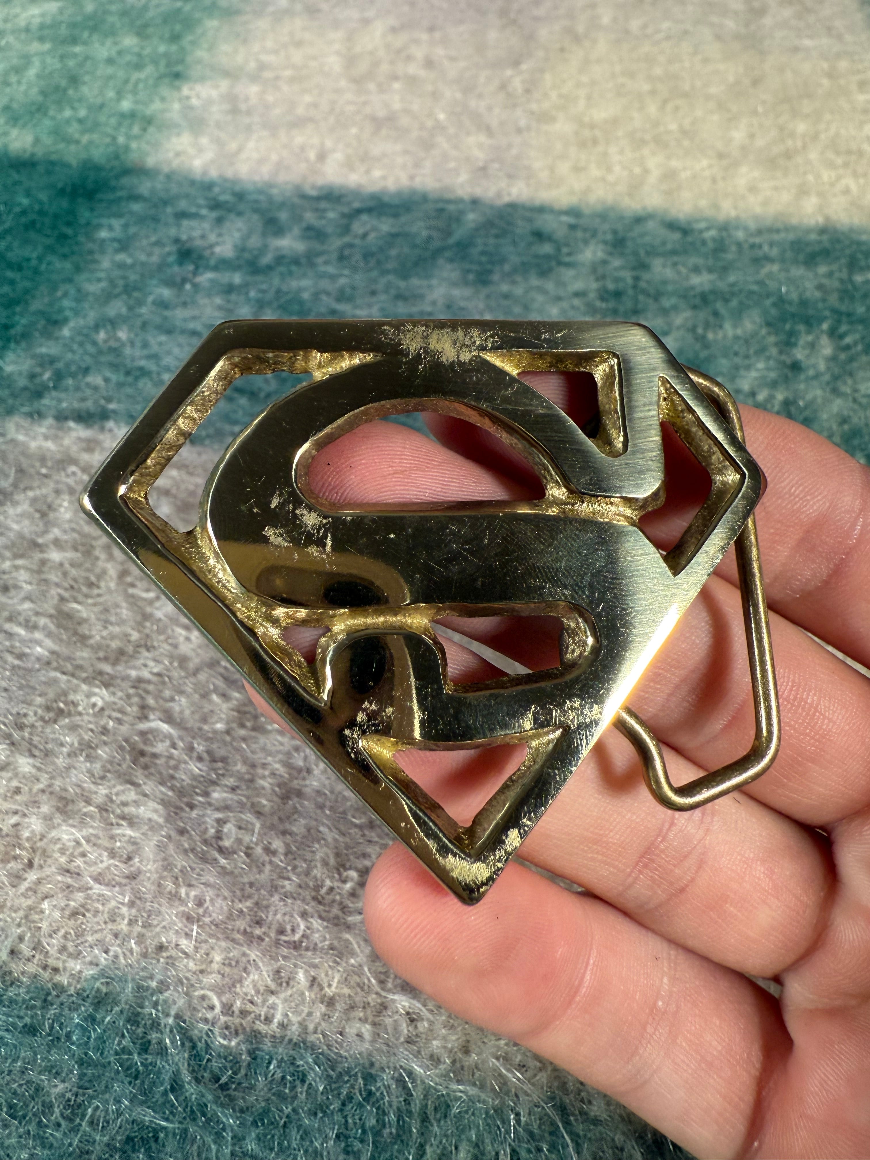 Vintage Superman Logo Belt Buckle