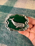Vintage Whale Green Belt Buckle