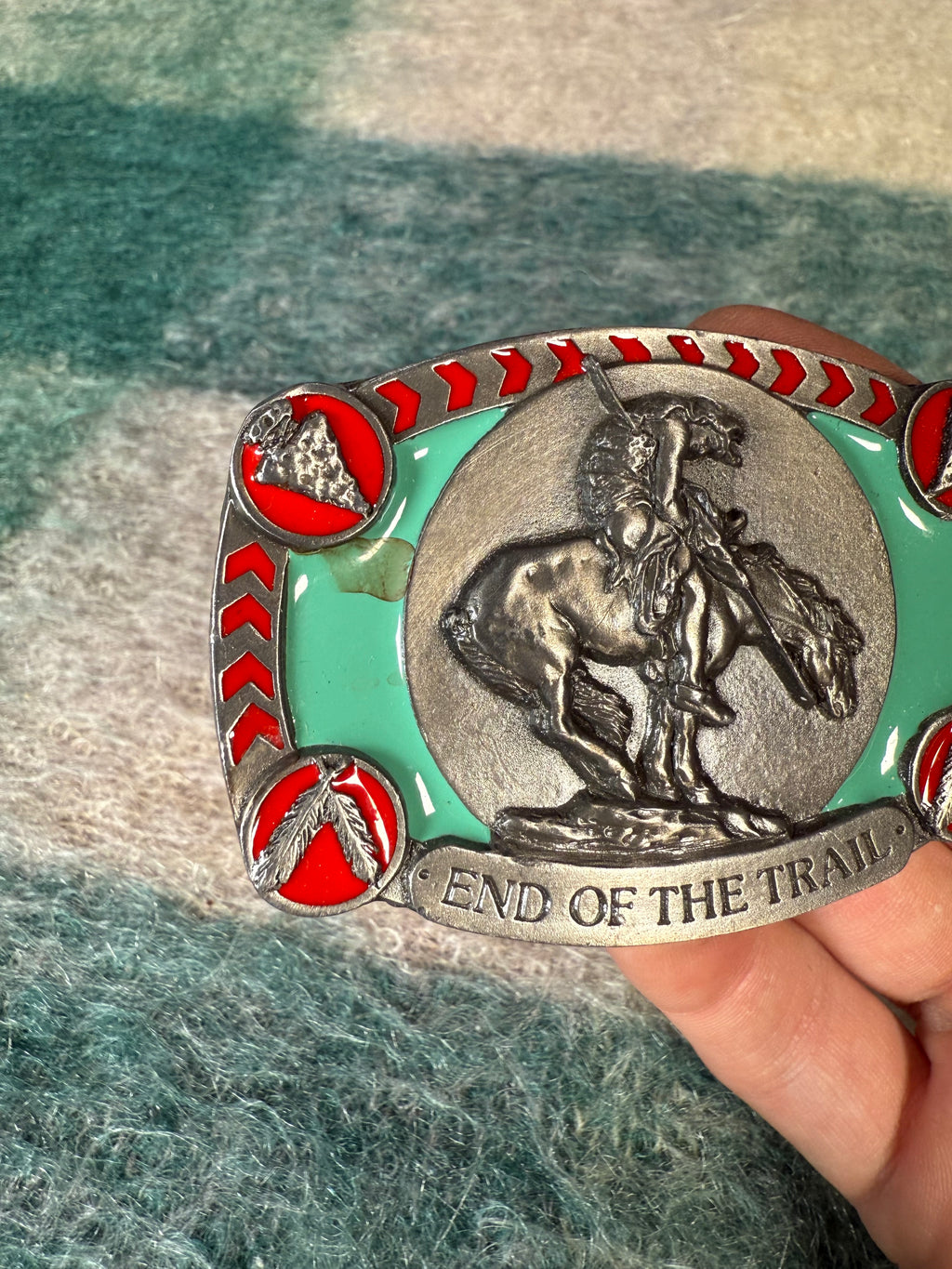 Vintage End of the Trail Belt Buckle