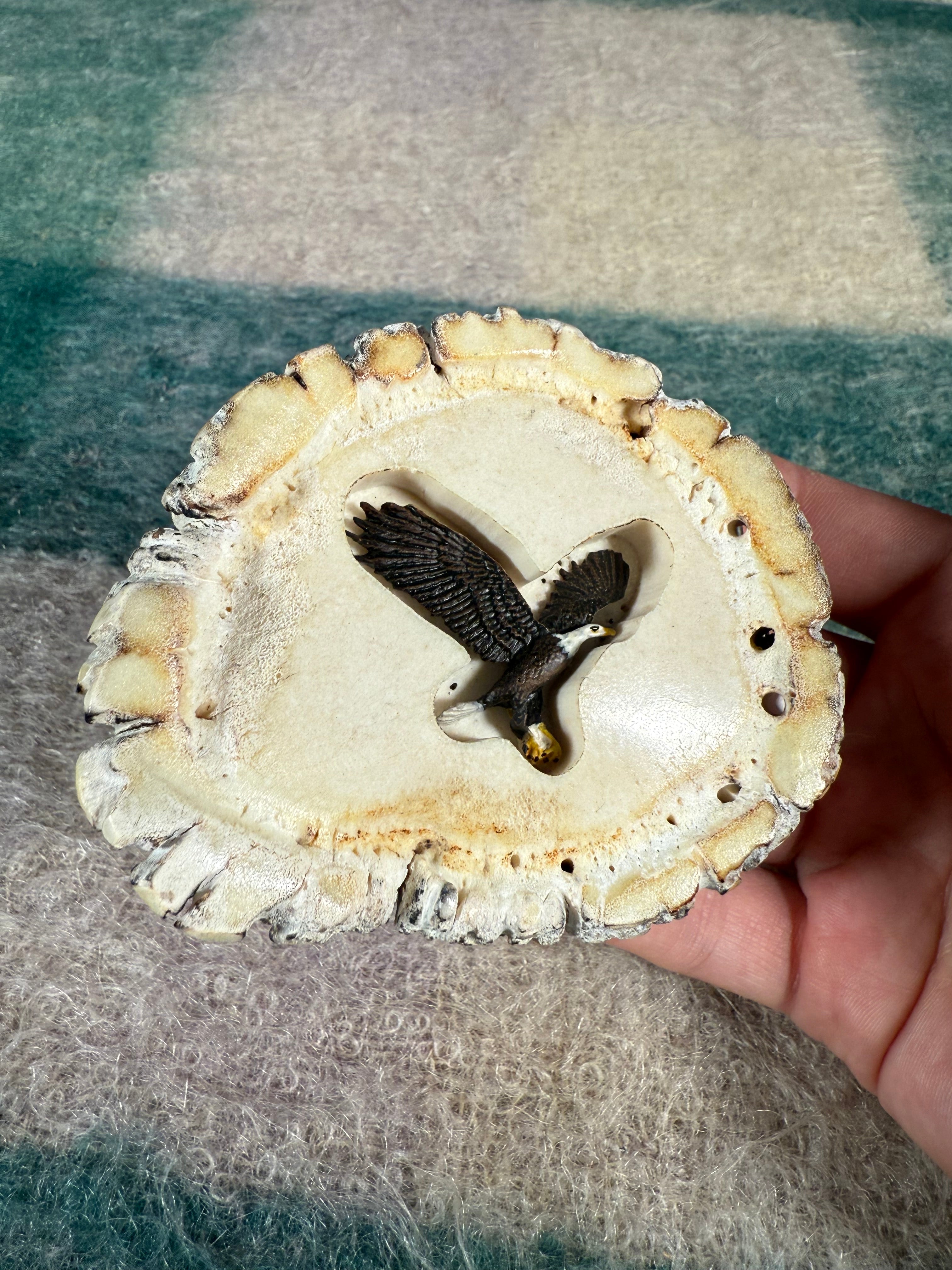 Vintage 3D Eagle Wooden Belt Buckle