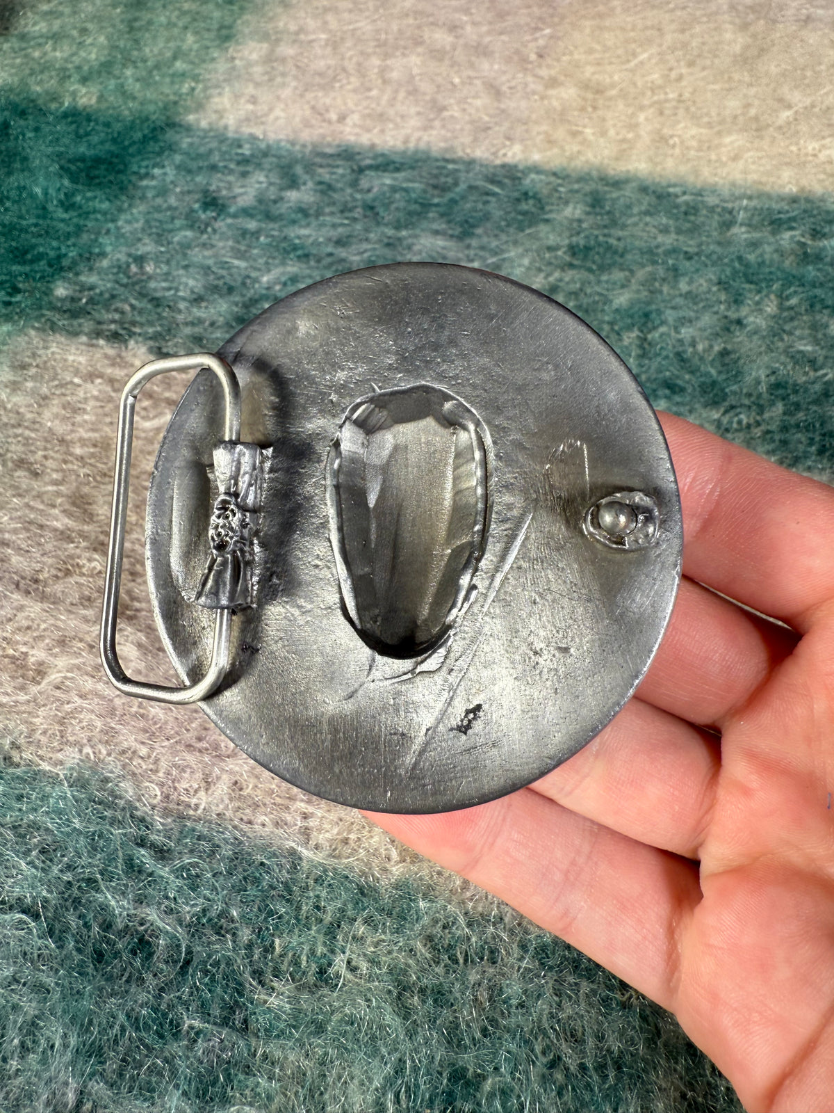 Vintage Alien Skull Resin Belt Buckle
