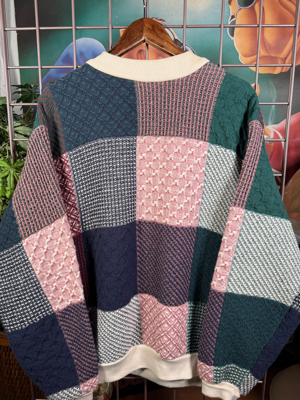 Vintage Sugar Street Weavers Patchwork Sweater (L)