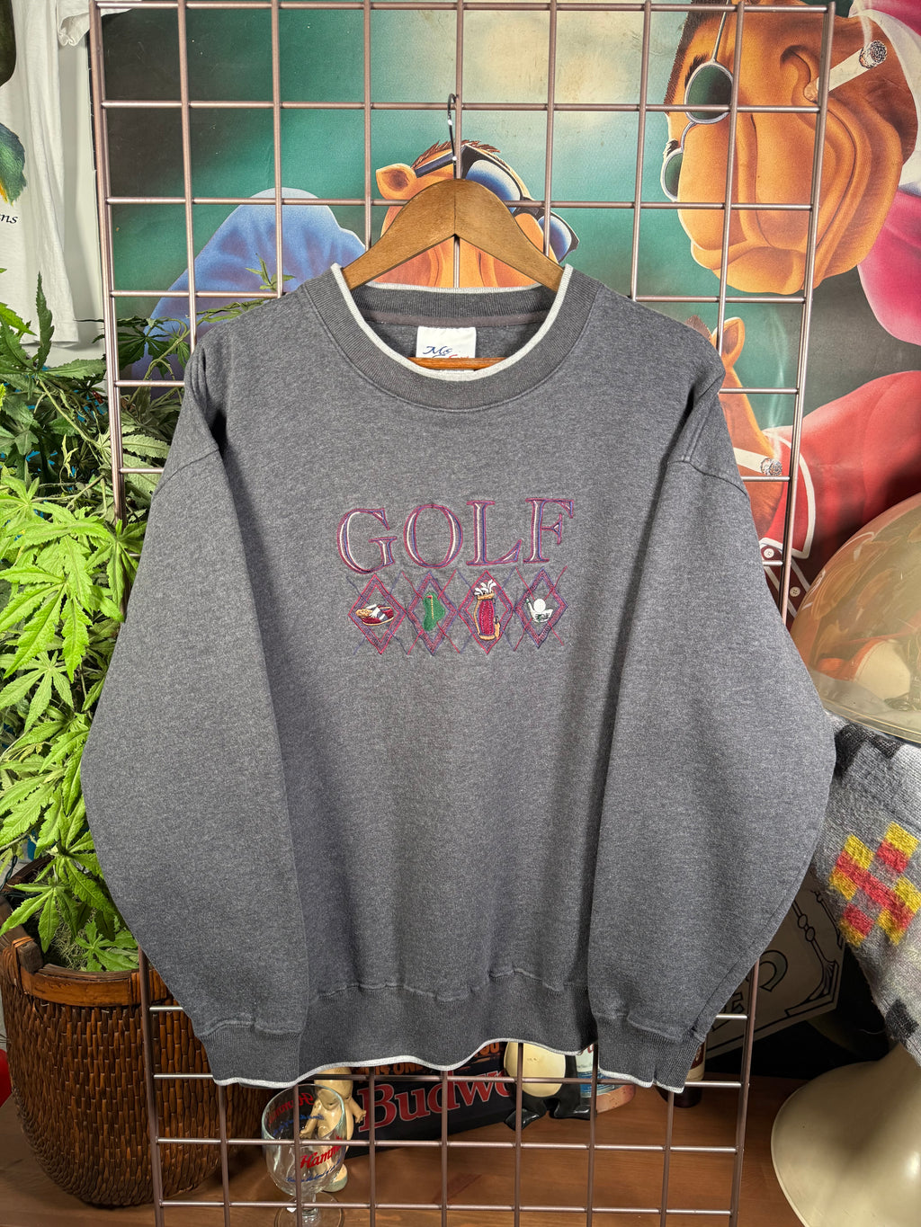 Vintage Golf Embroidered Sweatshirt(XL)