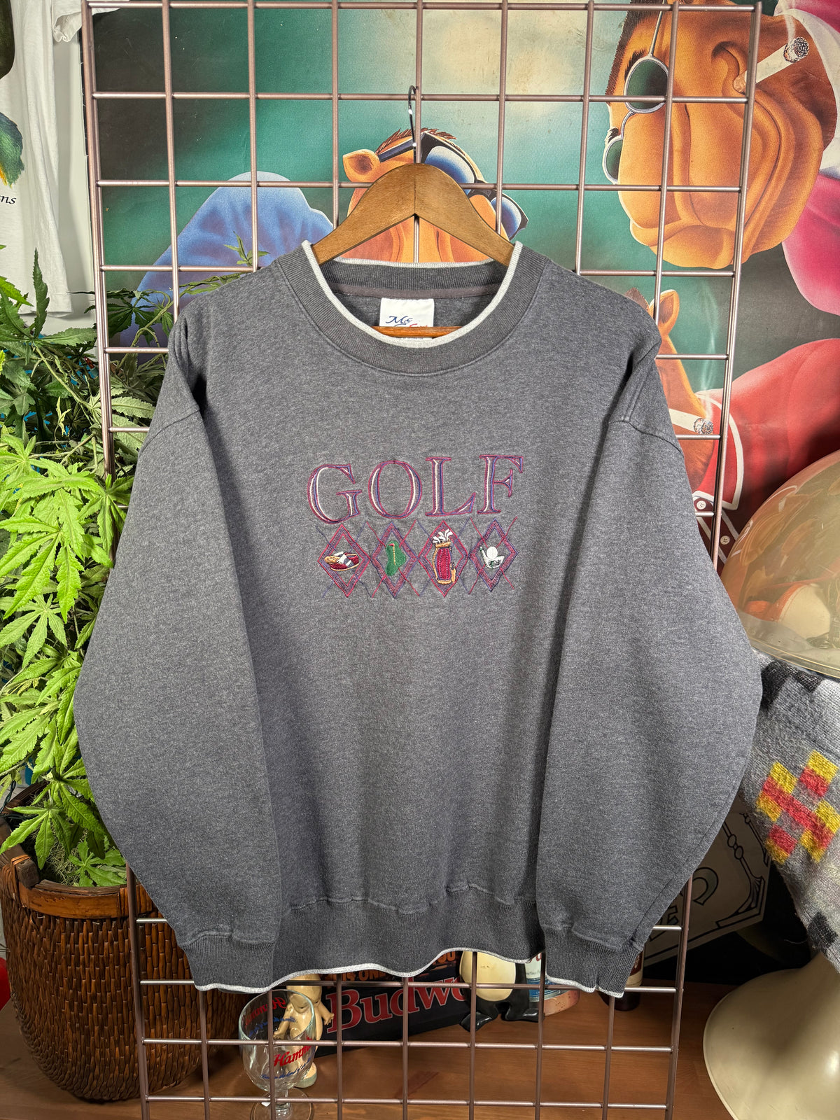 Vintage Golf Embroidered Sweatshirt(XL)