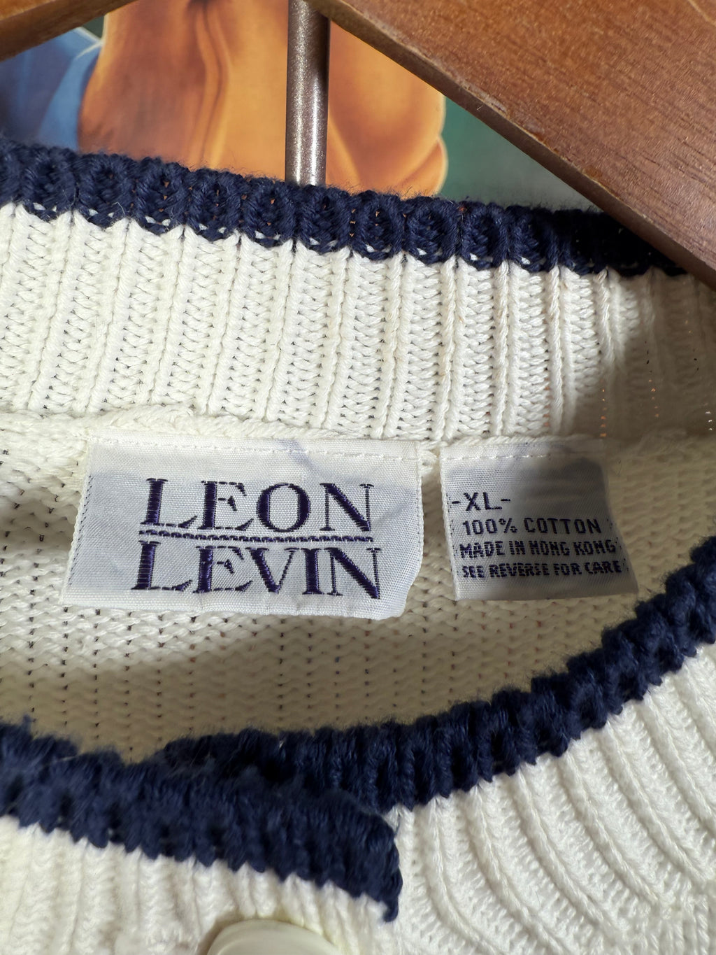 Vintage Unworn Leon Levin Knit Golfer Sweater(WXL)