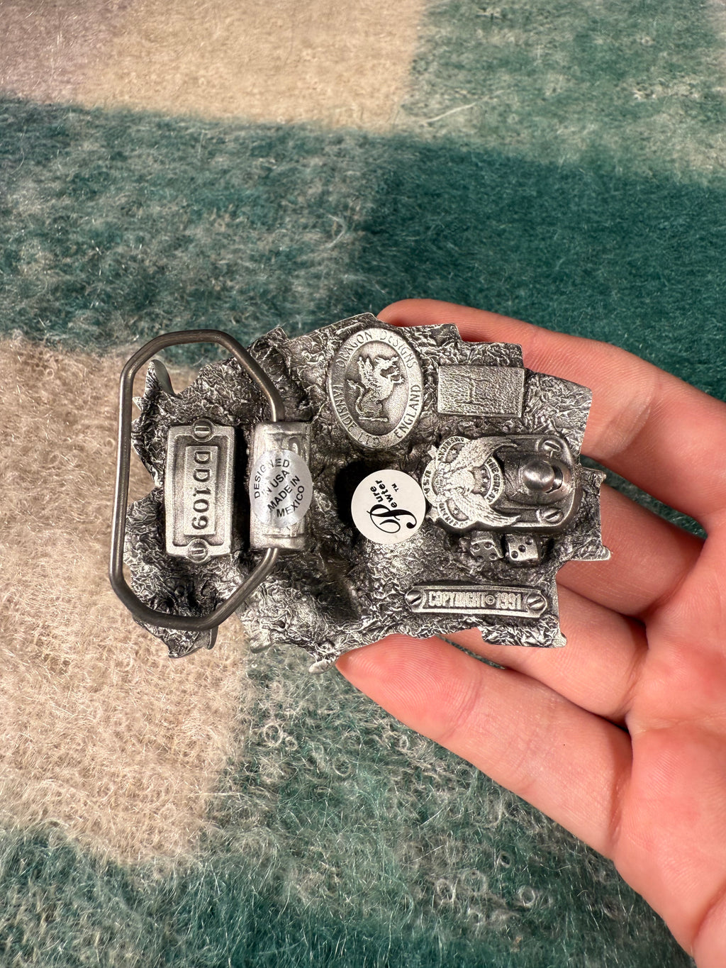 Vintage Multicolor Lady Luck Belt Buckle
