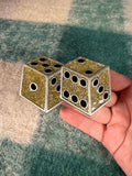 Vintage Sparkly Gold Dice Belt Buckle