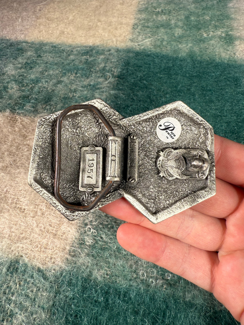 Vintage White Dice Belt Buckle