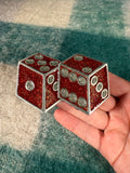 Vintage Red Sparkly Dice Belt Buckle