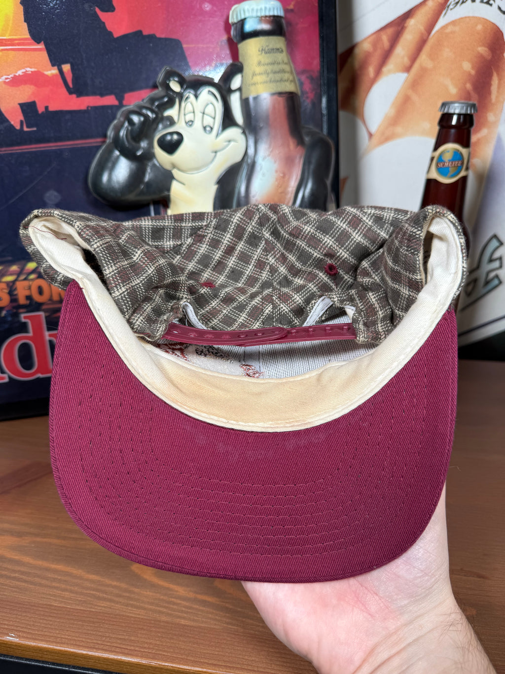Vintage 1997 Plaid Taz Snapback Hat