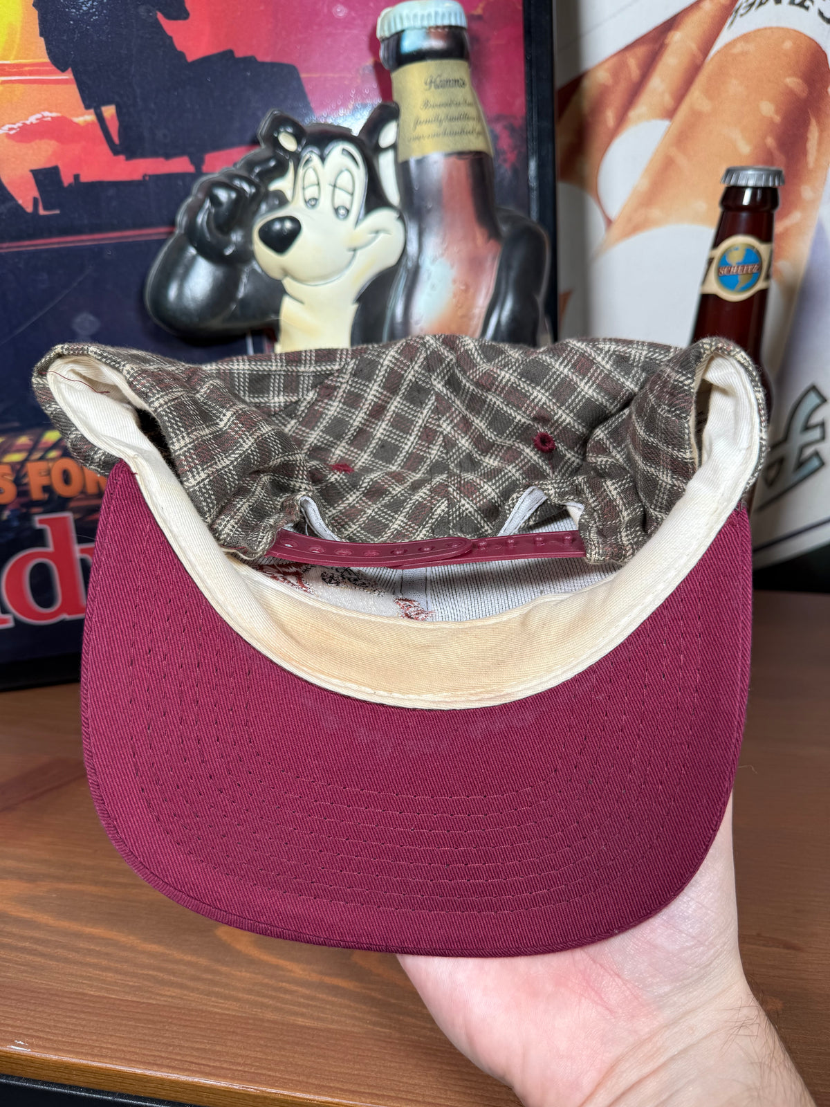Vintage 1997 Plaid Taz Snapback Hat
