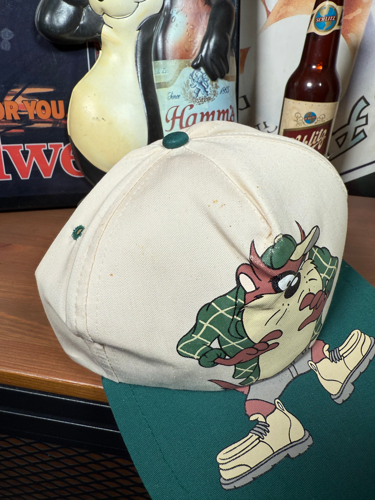 Vintage 1994 Taz In Flannel And Boots Snapback Hat