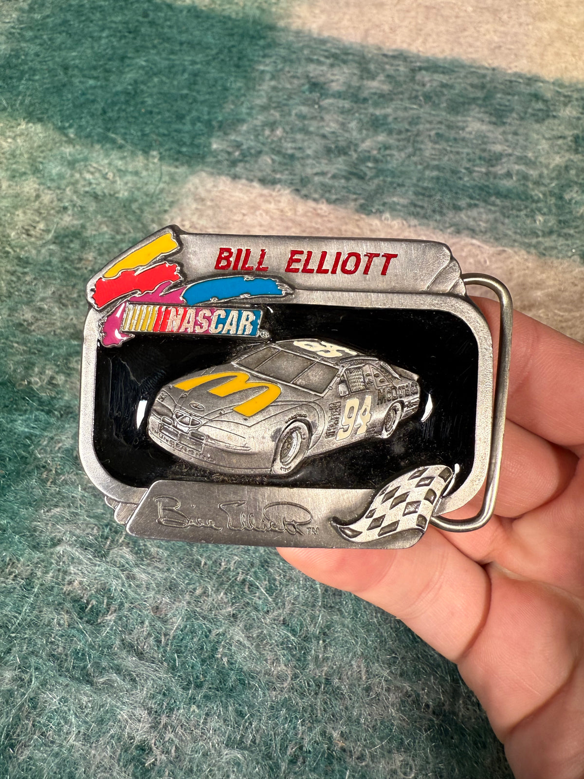Vintage McDonalds Bill Elliot Nascar Belt Buckle