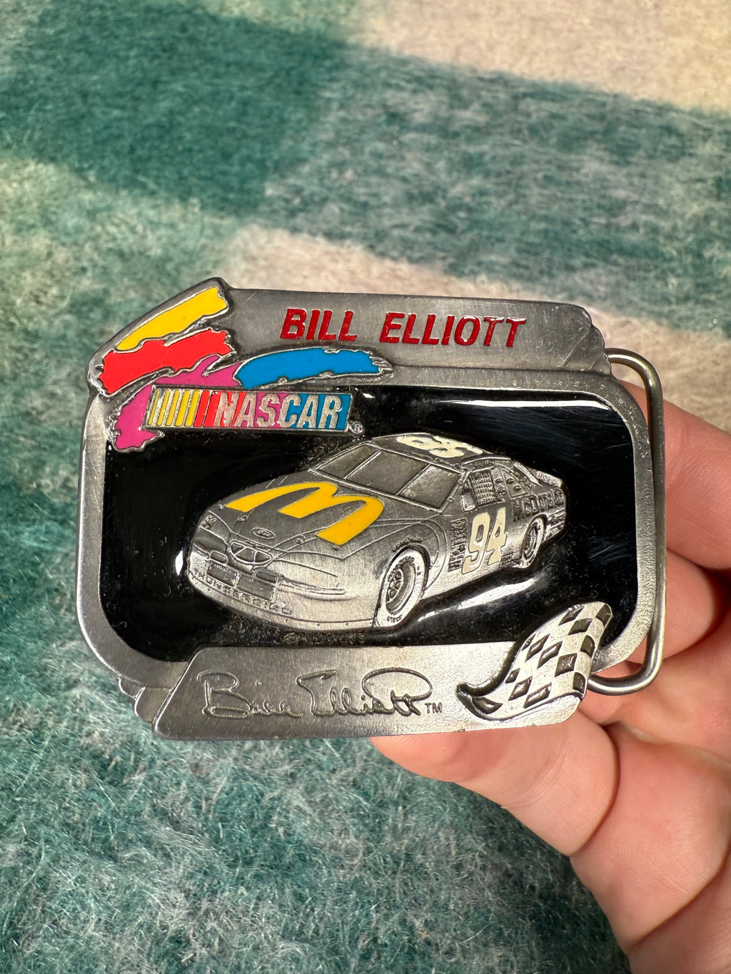 Vintage McDonalds Bill Elliot Nascar Belt Buckle